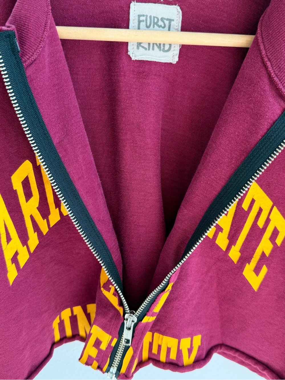 Arizona State University Burgundy Cropped Zip - Picture 6 of 10